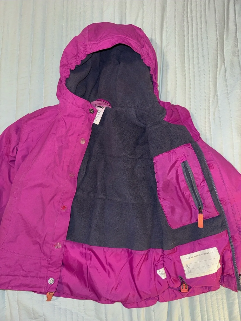REI Fuchsia Winter Coat with Cozy Fleece Lining